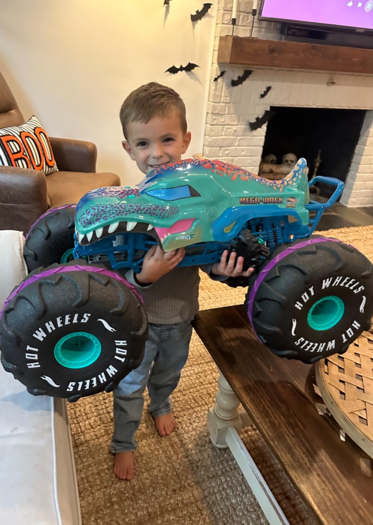 Hot Wheels Monster Trucks Mega-Wrex Alive RC-Fahrzeug mit Licht und Sound