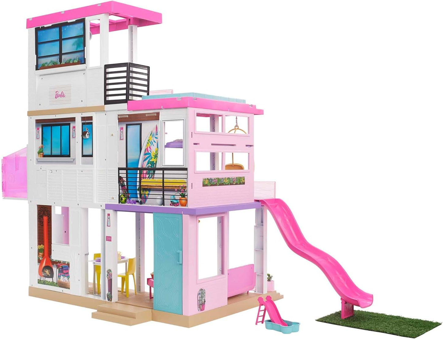 Barbie – DreamHouse XL – Puppenhaus mit über 75 Zubehörteilen und rollstuhlgerechtem Aufzug