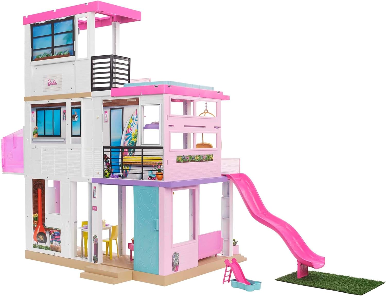 Barbie – DreamHouse XL – Puppenhaus mit über 75 Zubehörteilen und rollstuhlgerechtem Aufzug