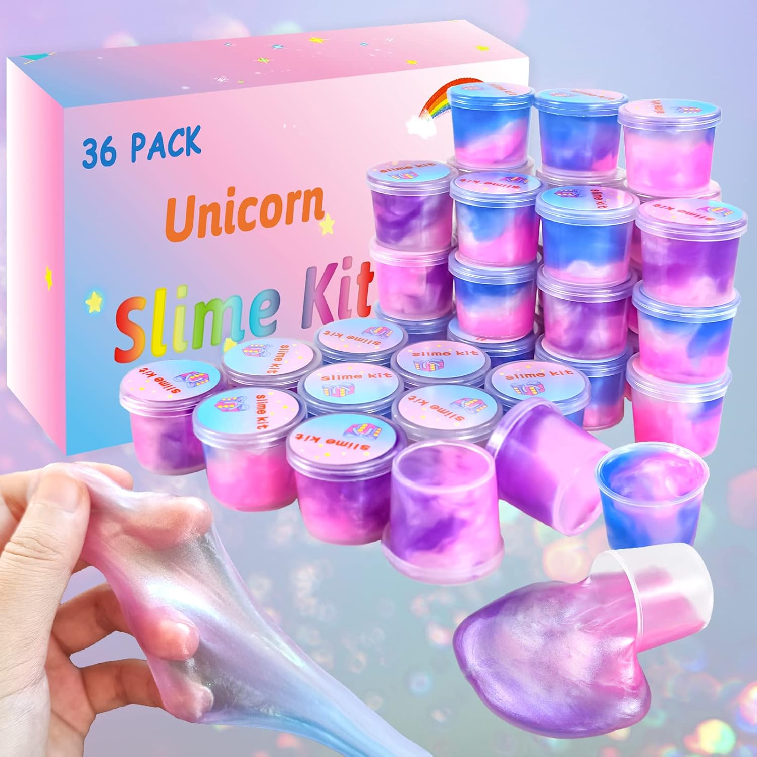 36er-Pack Einhorn-Galaxie-Schleim-Set, Partygeschenke und Geschenktütenfüller für Jungen und Mädchen