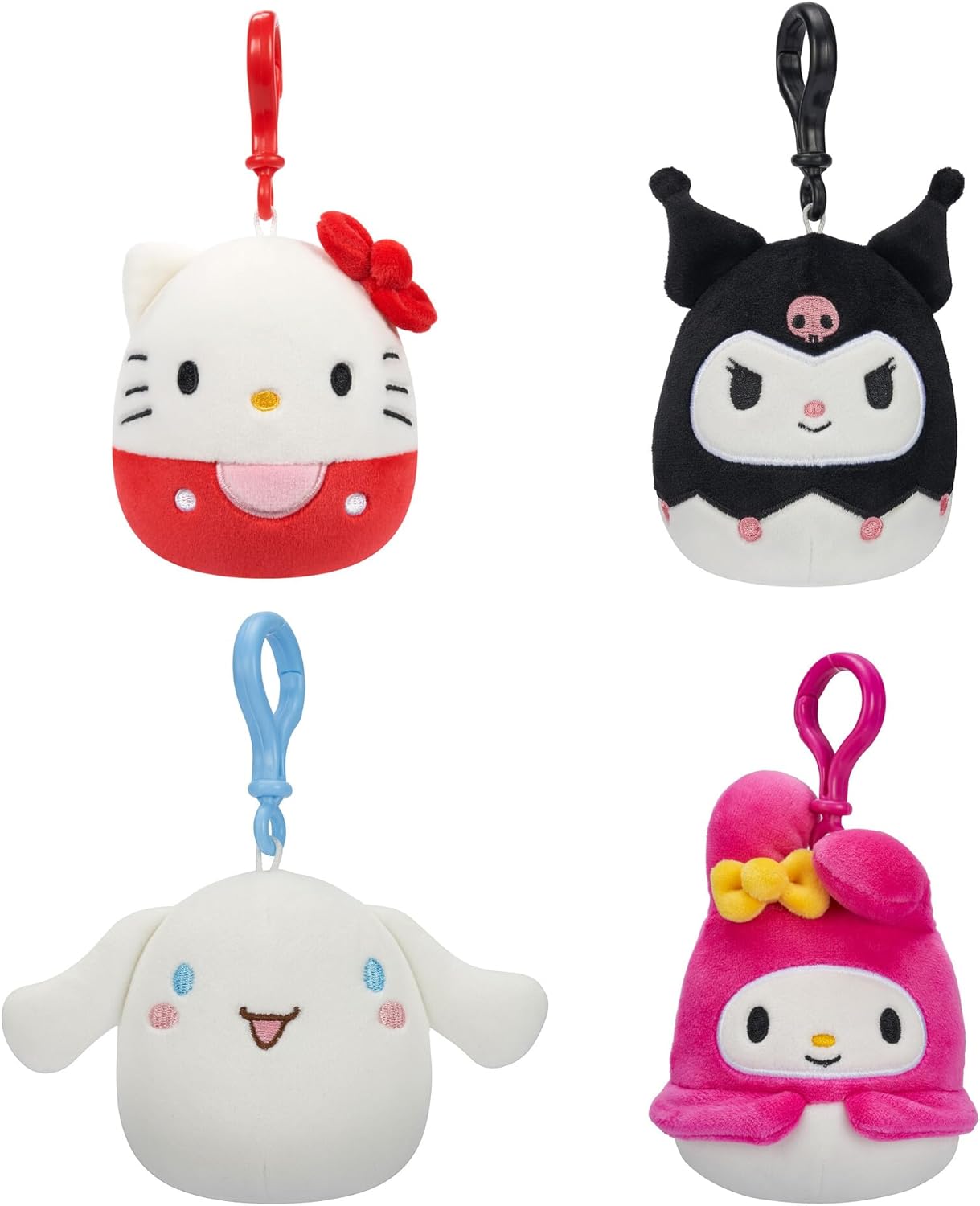 Squishmallows Hello Kitty and Friends Cinnamoroll, Hello Kitty, Kuromi und My Melody im 4er-Pack