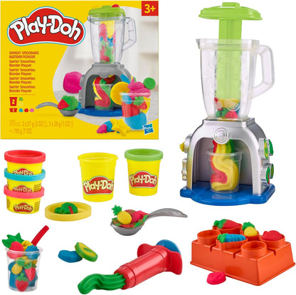 Play-Doh Swirlin‘ Smoothies Spielzeugmixer-Spielset, Kinderspielküchenset mit 5 Farben ab 3 Jahren