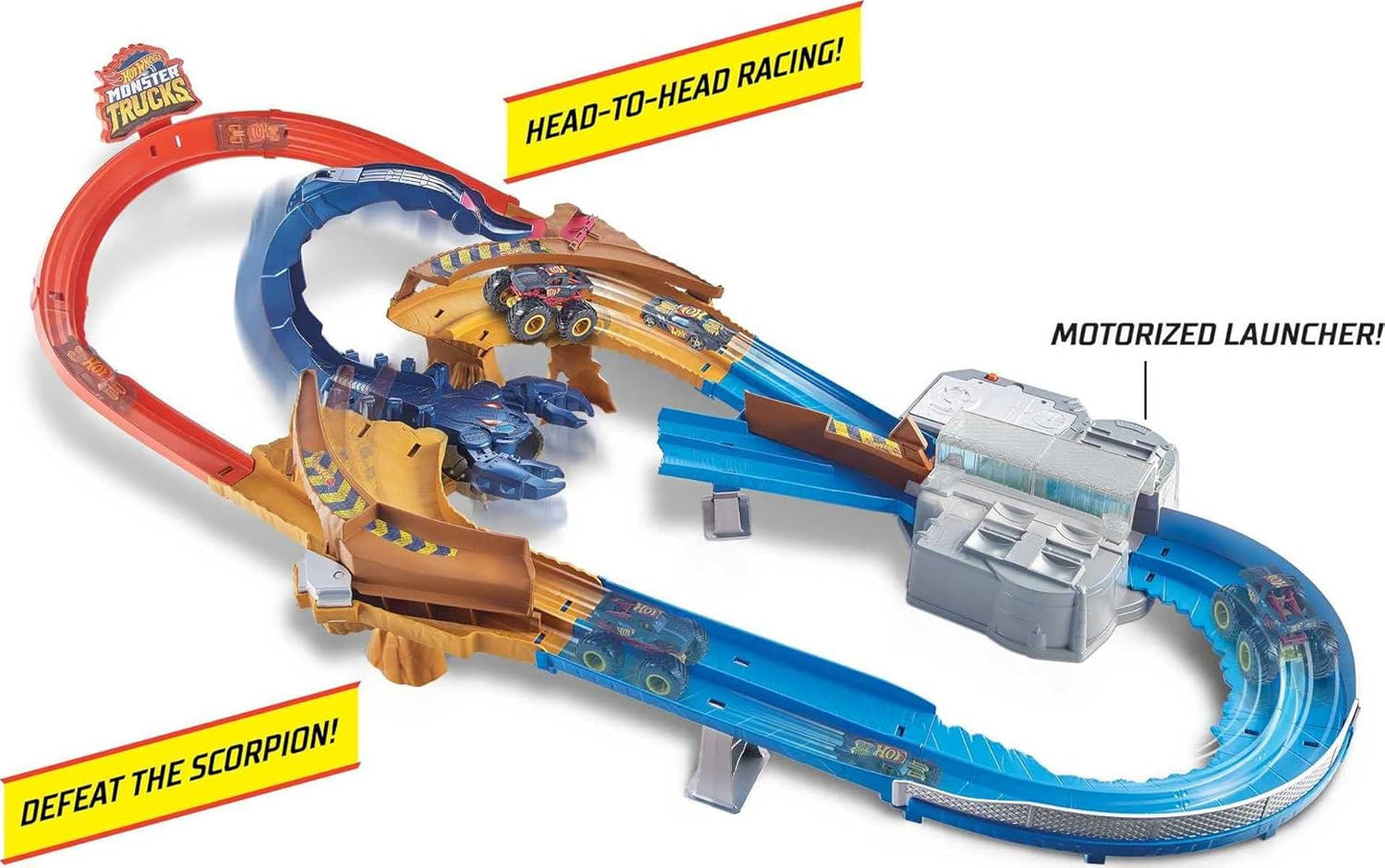 Hot Wheels Monster Trucks Scorpion Sting Rennbahn-Set mit Truck und Auto