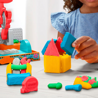 Play-Doh Stempel- und Sägewerkzeugbank, Spielset, Bauwerkstatt für Kinder ab 3 Jahren