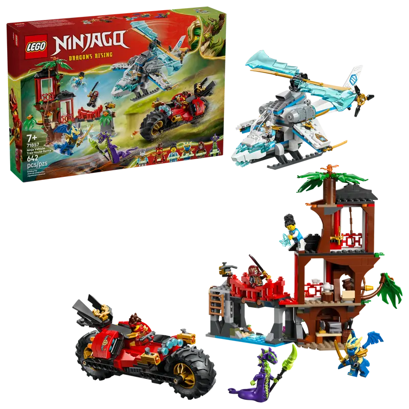 Bataille de cabane dans les arbres avec un véhicule ninja (71857)