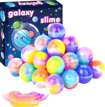 Galaxy Slime Ball Party Favors 36-Pack Bulk Slime Set Jouets sensoriels extensibles, non collants et sans dégâts pour les enfants, sûrs, non toxiques, amusants anti-stress pour les anniversaires et les salles de classe