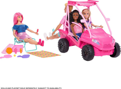 Barbie Mysteries Beach Detectives Coffret de jeu Buggy de plage et 10 accessoires et plus, à partir de 3 ans