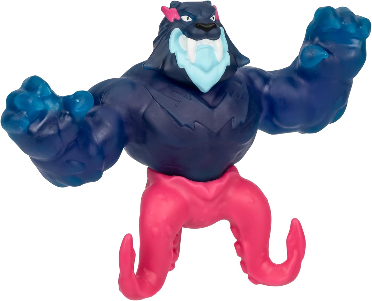 MrBeast Lab – Figurine articulée Hyper Fusion Stretchy Hero Sabertooth Squid 5 (12,7 cm), remplie de matière gluante, s'étire jusqu'à 3 fois sa taille