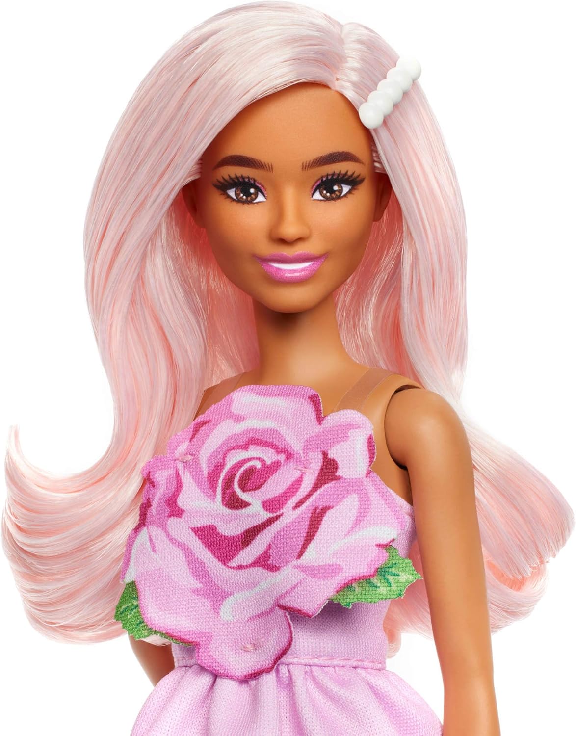 Bambola Barbie Fashionistas con abito rosa senza spalline