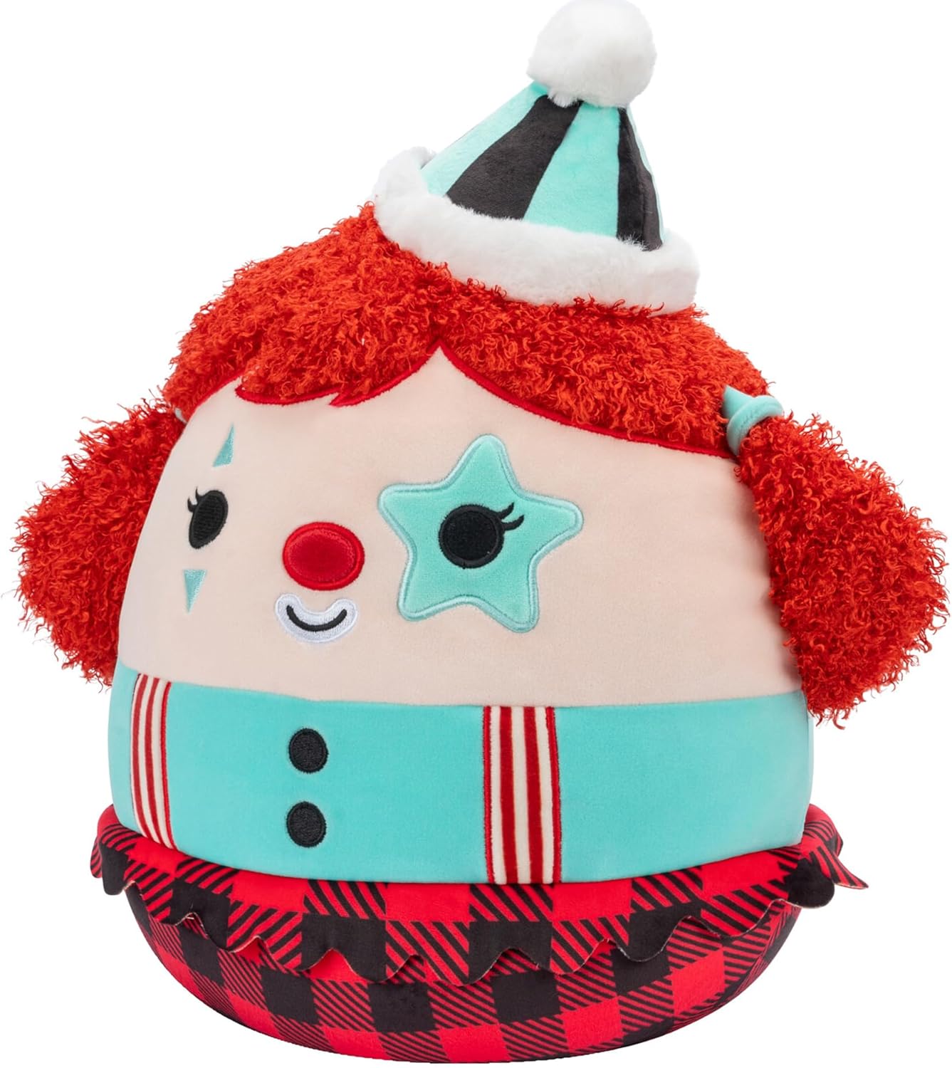Squishmallows Halloween Eurydice Clown avec cache-œil étoile bleu sarcelle