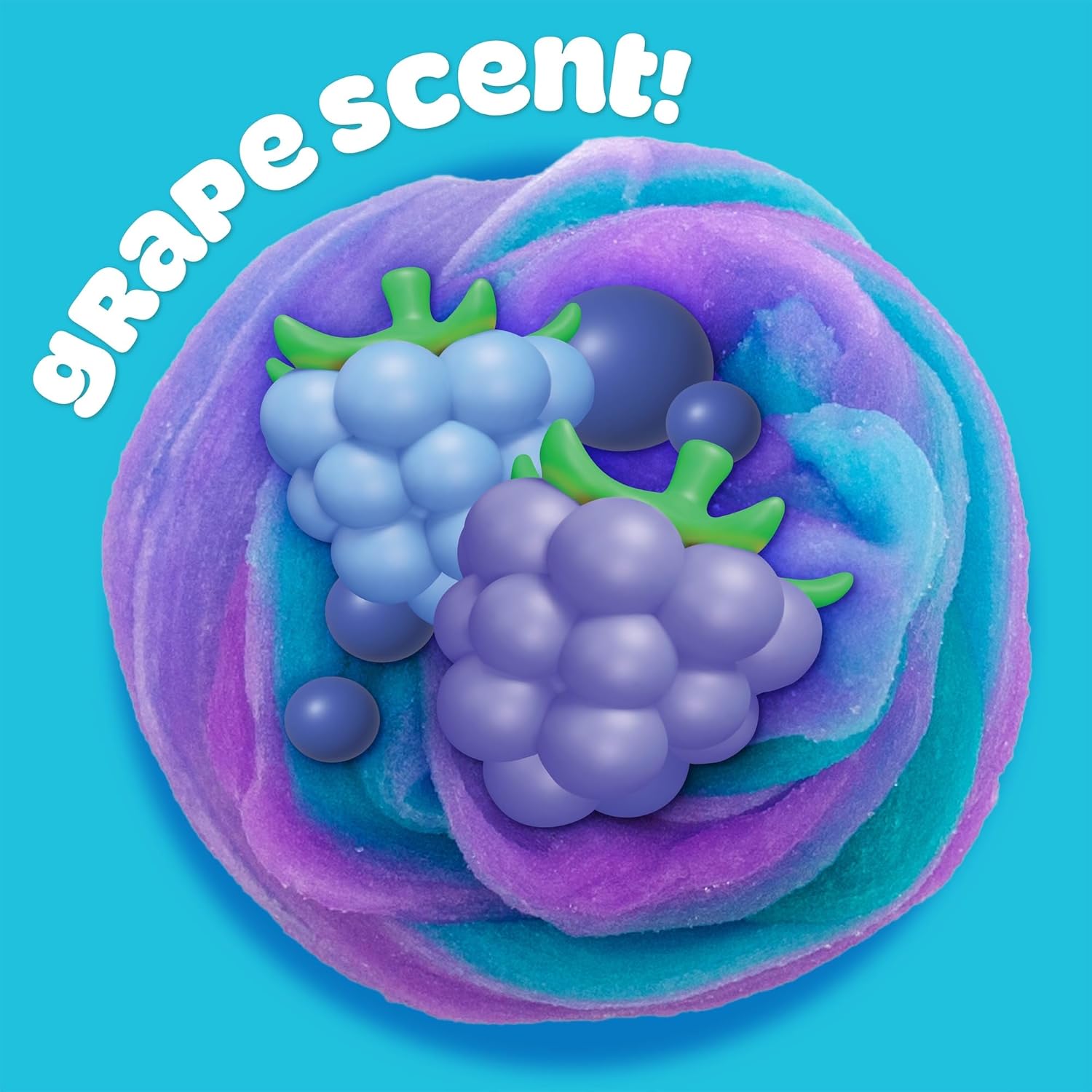 Play-Doh Cloud – Parfum framboise violet et bleu sarcelle, boîte refermable de 170 g
