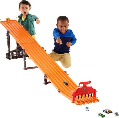 Set di piste Hot Wheels Super a 6 corsie con luci, suoni e 6 auto