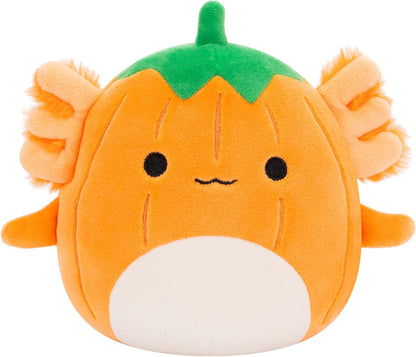 Squishmallows Micromallows Halloween 4er-Pack – Gabin Pumpkin Axolotl, Fitzy Goblin Holding Latte, Malcolm Bat Mushroom, Ms. K Purple Clown