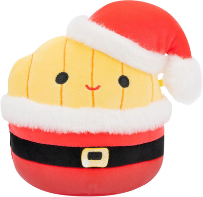 Squishmallows Weihnachten 4er-Pack – heiße Ethel-Schokolade, Floyd-Pommes Frites, Keiko Blue Christmas Tree, Ricardo-Pfefferminz-Fledermaus
