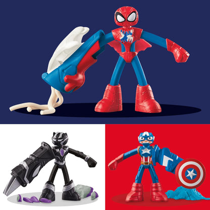 Play-Doh Marvel Hero Adventure Playset Capitan America, Pantera Nera e Spider-Man per bambini dai 4 anni in su