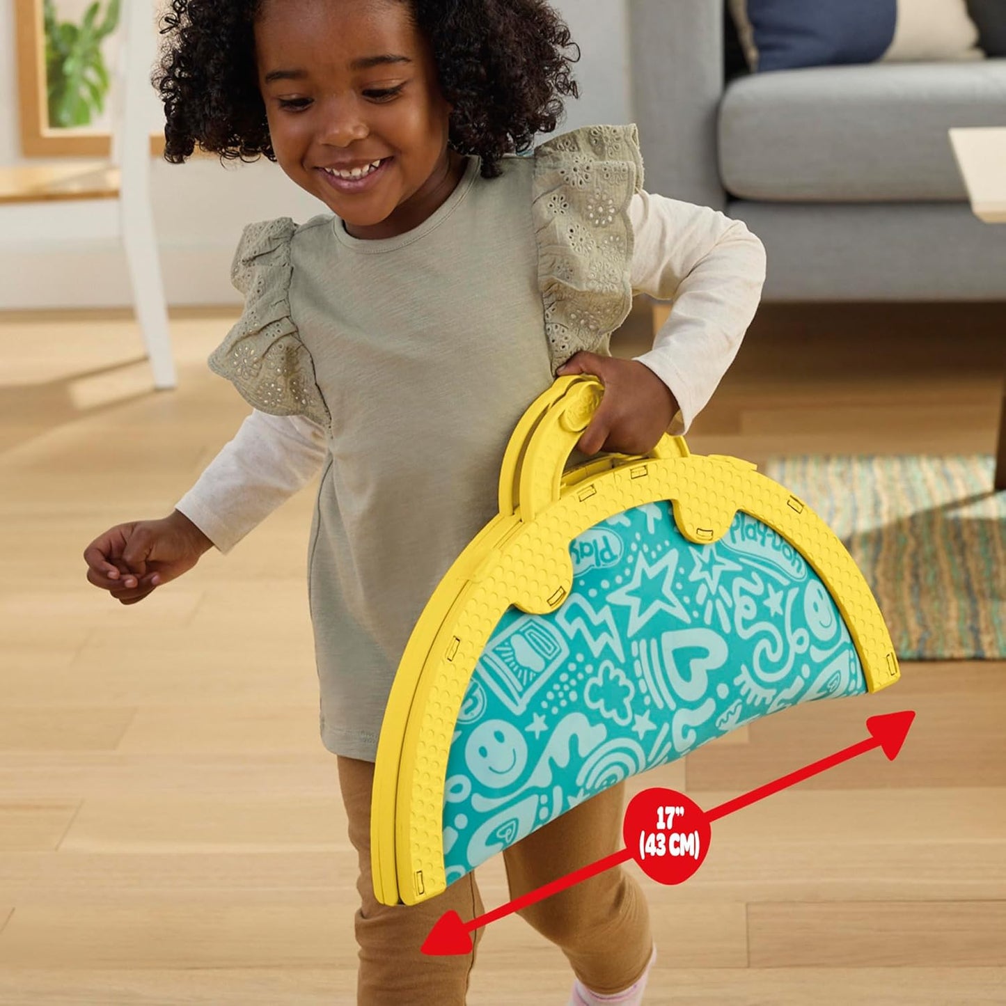Play-Doh Fold & Go Spielmatten-Starterset Tragbares Kunst- und Bastelset für Kinder ab 3 Jahren