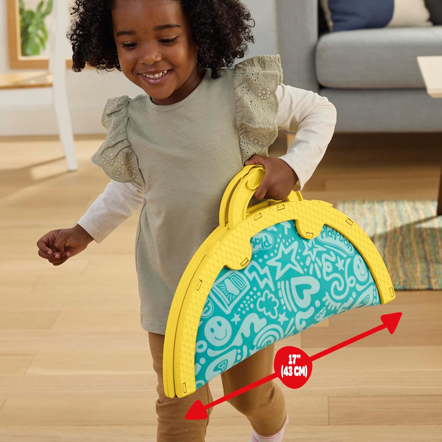 Play-Doh Fold & Go Spielmatten-Starterset Tragbares Kunst- und Bastelset für Kinder ab 3 Jahren