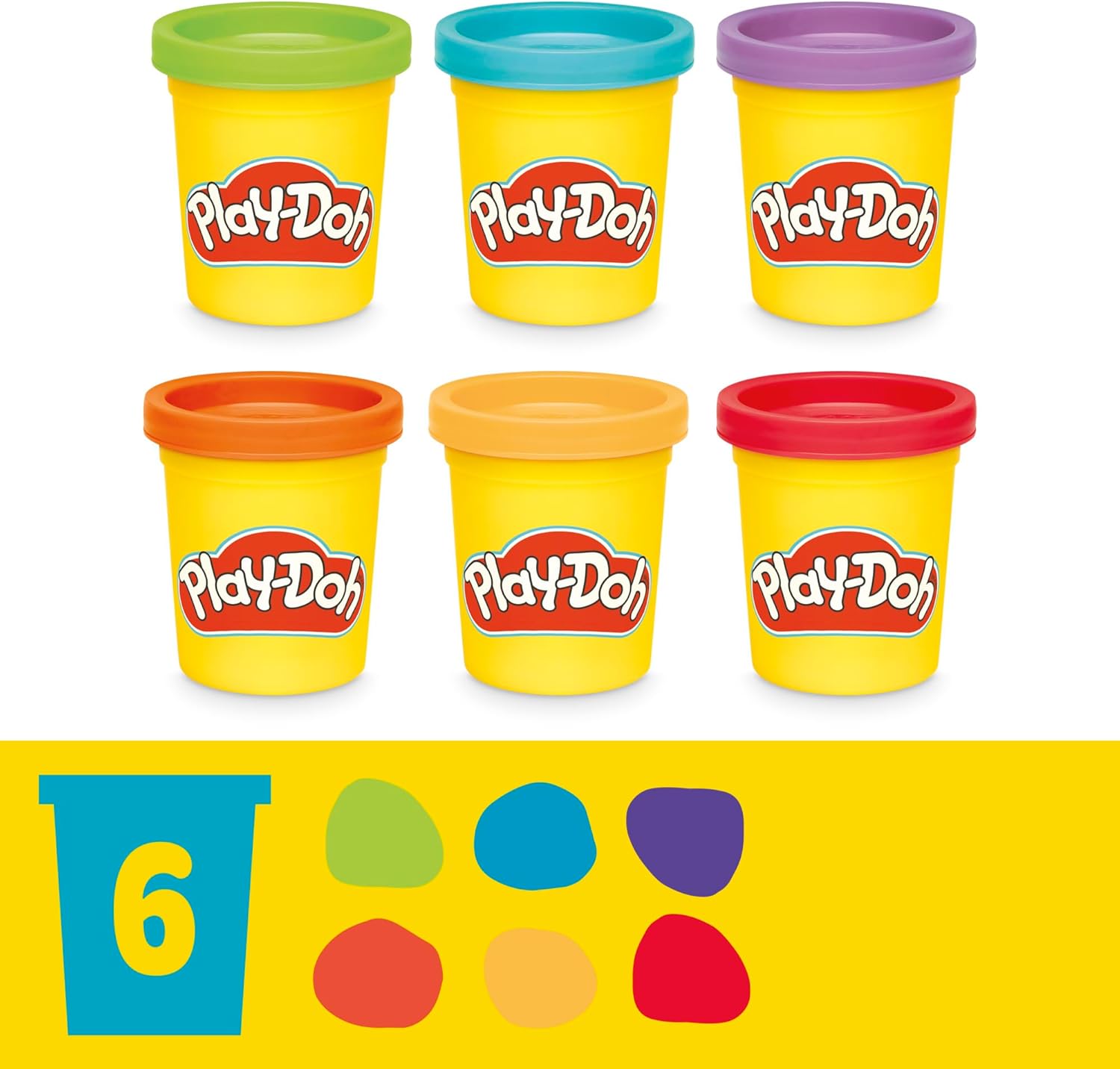 Play-Doh Formen und Farben Dino-Starter-Set, sensorisches Dinosaurier-Spielset für Kinder ab 2 Jahren, 11 Zubehörteile und 6 Farben