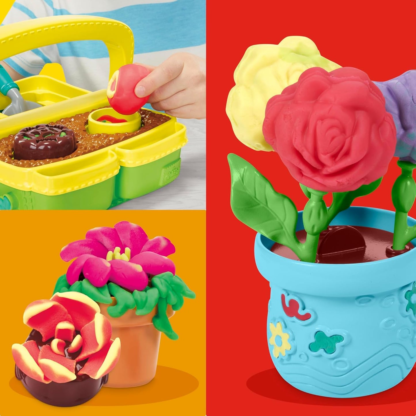 Play-Doh Blooming Flower Garden Spielset, von der Natur inspiriertes Kunst- und Bastelspielzeug für Kinder ab 3 Jahren