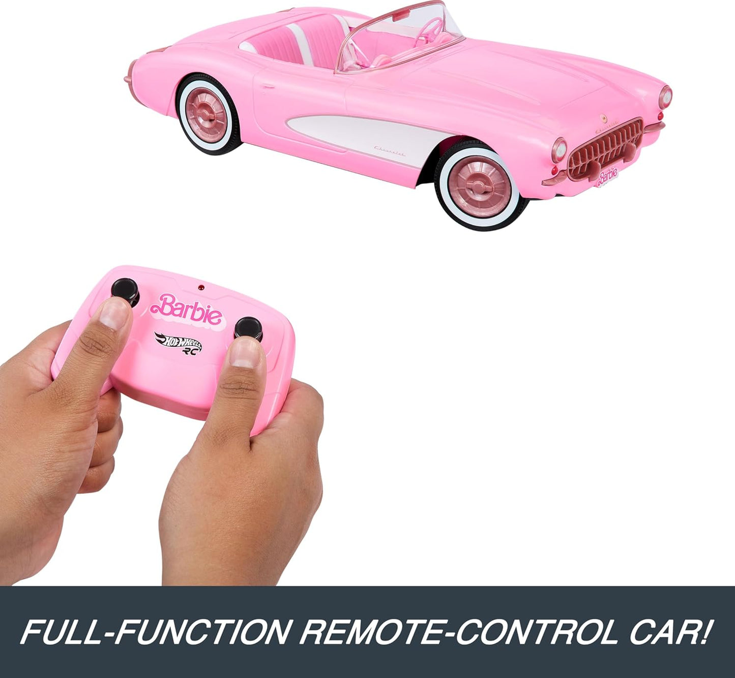 Hot Wheels Barbie RC Corvette Voiture télécommandée de Barbie Le Film à partir de 3 ans