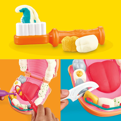 Play-Doh Drill ’n Fill Zahnarztspielzeug-Kinderspielset mit 10 Werkzeugen und 8 Dosen ab 3 Jahren