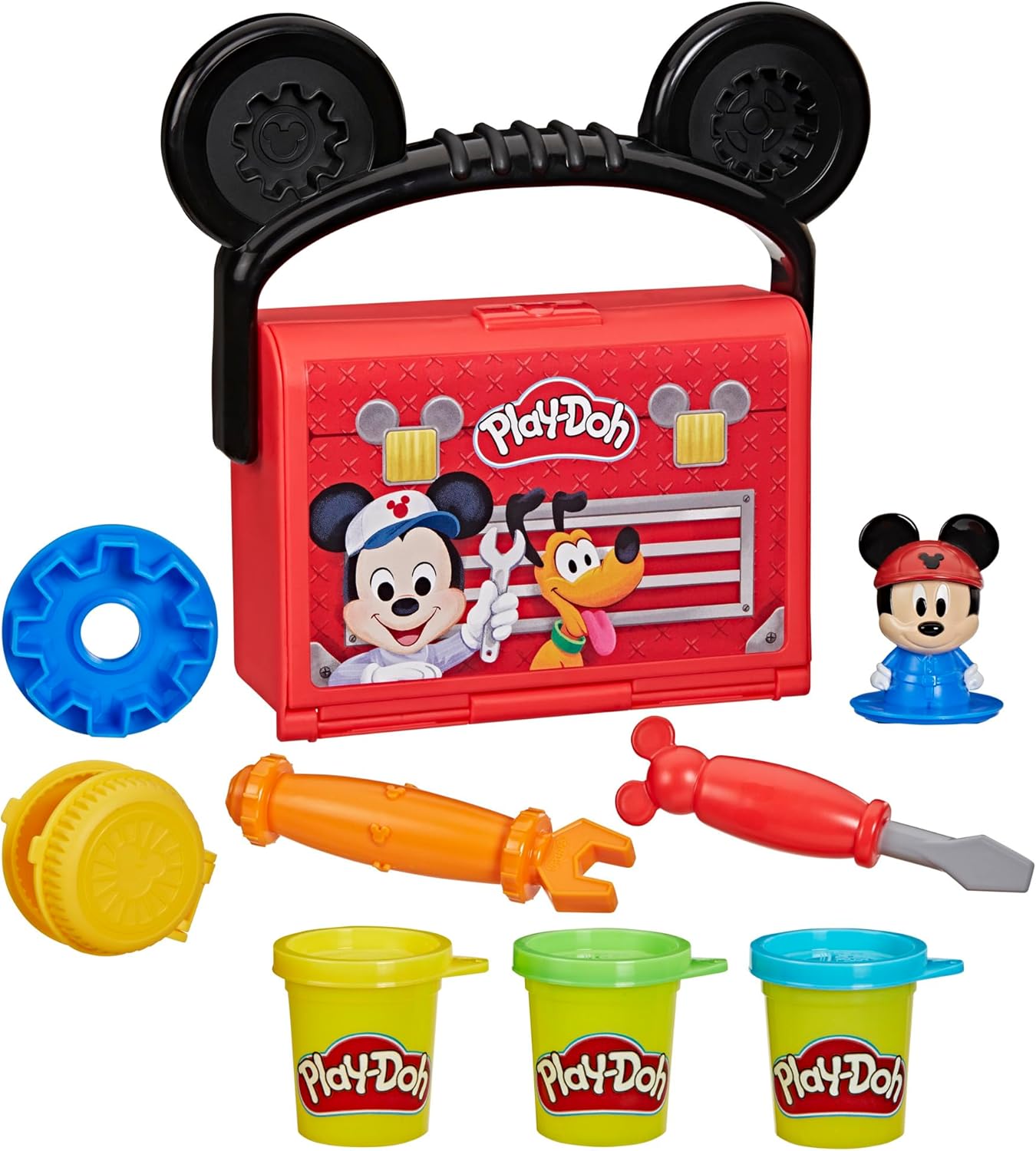 Play-Doh Disney Junior Mickey Mouse Clubhouse On-The-Go-Garage-Spielset Mickey Mouse Kunst- und Bastelset für Kinder ab 2 Jahren