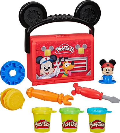 Play-Doh Disney Junior Mickey Mouse Clubhouse On-The-Go-Garage-Spielset Mickey Mouse Kunst- und Bastelset für Kinder ab 2 Jahren