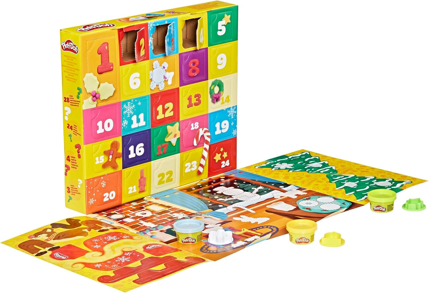 Play-Doh Feiertags-Adventskalender, 24-Tage-Countdown mit Überraschungsgeschenken ab 3 Jahren