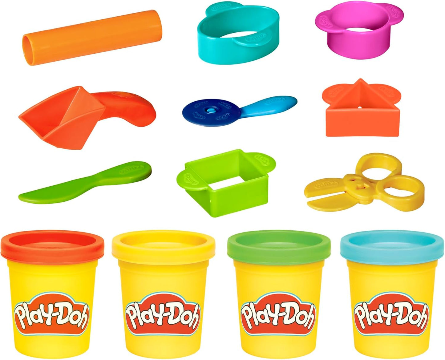 Play-Doh Starter-Set, 9-teilig, mit Aufbewahrungstasche und 4 Dosen zum Basteln für Kinder ab 3 Jahren