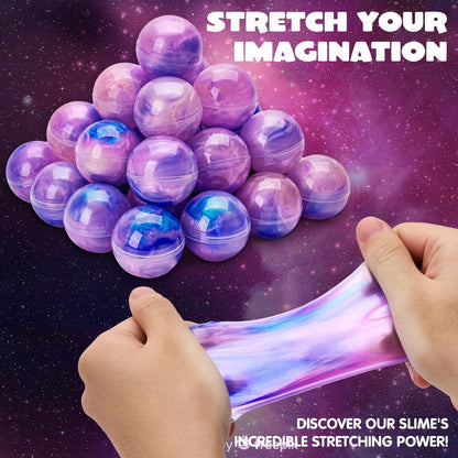 JOYIN Lot de 24 boules de slime galaxie extensibles, non collantes, sans gâchis, jouets sensoriels sûrs et non toxiques pour enfants, idéaux pour les anniversaires, les vacances et les récompenses en classe