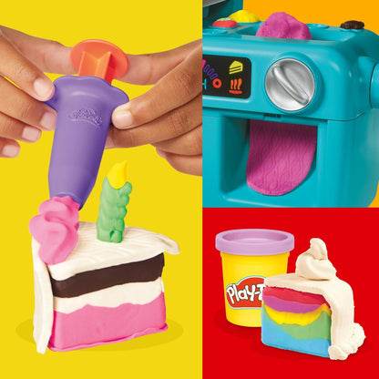 Play-Doh Super Slice Cake Spielset, Spielzeugofen, Küchenzubehör und 11 Modelliermasse-Dosen ab 3 Jahren