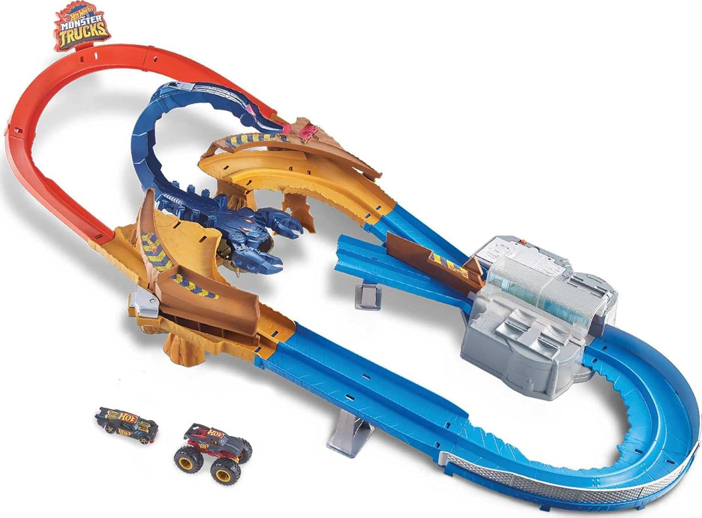 Hot Wheels Monster Trucks Scorpion Sting Rennbahn-Set mit Truck und Auto