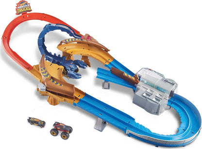 Hot Wheels Monster Trucks Scorpion Sting Rennbahn-Set mit Truck und Auto