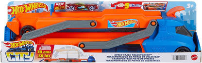Hot Wheels City Speed ​​Track Transporter con 30 piste da corsa e auto