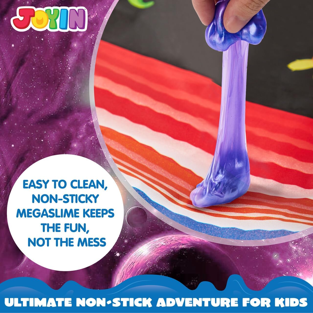 JOYIN Lot de 24 boules de slime galaxie extensibles, non collantes, sans gâchis, jouets sensoriels sûrs et non toxiques pour enfants, idéaux pour les anniversaires, les vacances et les récompenses en classe