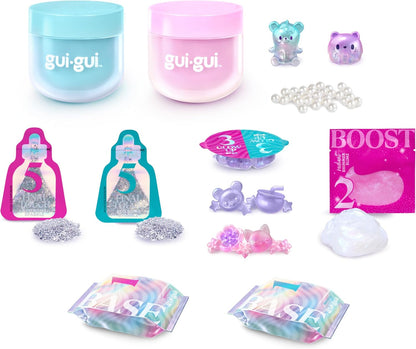 Gui Gui Scented Shimmer Deluxe Duo Pack, 2 schillernde Schleime, 5-stufige DIY-Anpassung, wiederverwendbarer Behälter, ASMR-Erlebnis