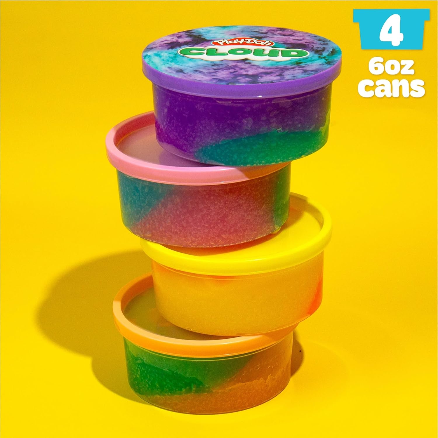 Play-Doh Scented Cloud – 4-teiliges Bundle-Pack mit 4×170 g wiederverschließbaren Dosen