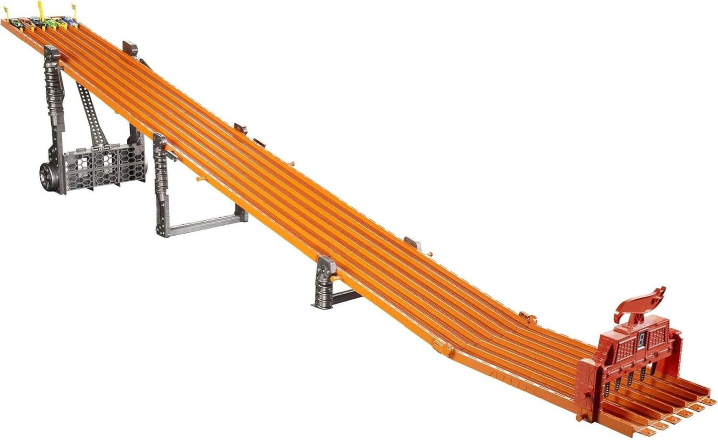 Set di piste Hot Wheels Super a 6 corsie con luci, suoni e 6 auto