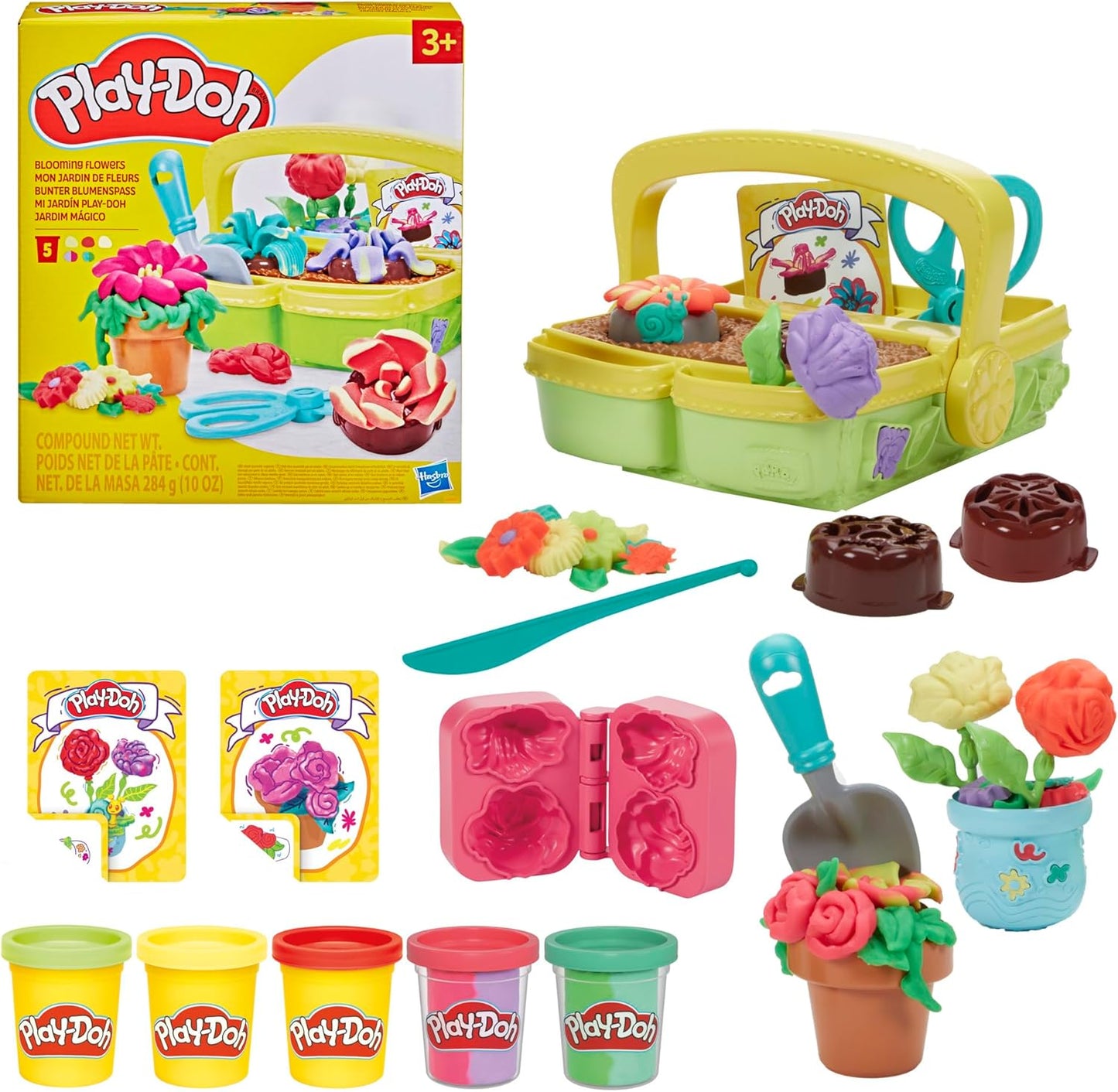 Play-Doh Blooming Flower Garden Spielset, von der Natur inspiriertes Kunst- und Bastelspielzeug für Kinder ab 3 Jahren