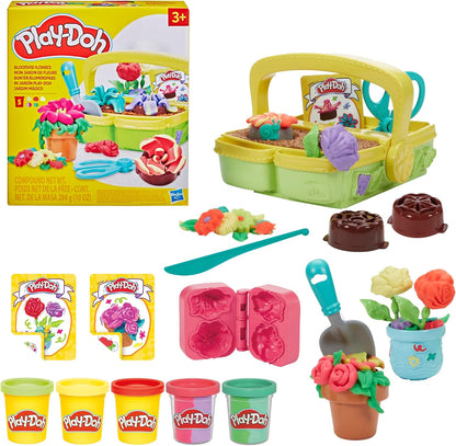 Play-Doh Blooming Flower Garden Spielset, von der Natur inspiriertes Kunst- und Bastelspielzeug für Kinder ab 3 Jahren