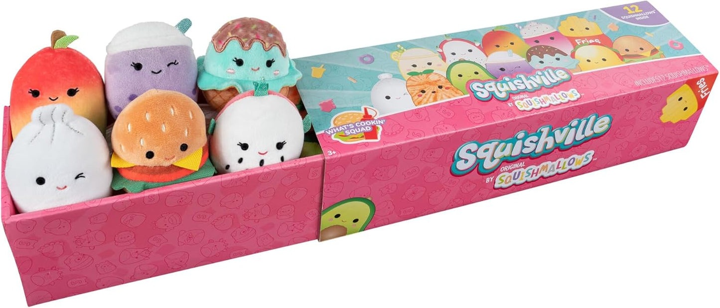 Squishmallows Micromallows What’s Cookin’ Squad – 12 beliebte Plüschtiere, darunter Carl, Floyd, Dash, Austin und mehr