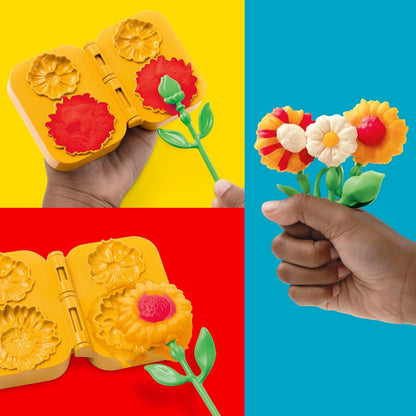 Play-Doh-Blumenspielzeug „Sonnenblumen und Gänseblümchen“ mit Blumenduft, Modelliermasse für Kinder, Kunst- und Bastelset für Kinder ab 3 Jahren