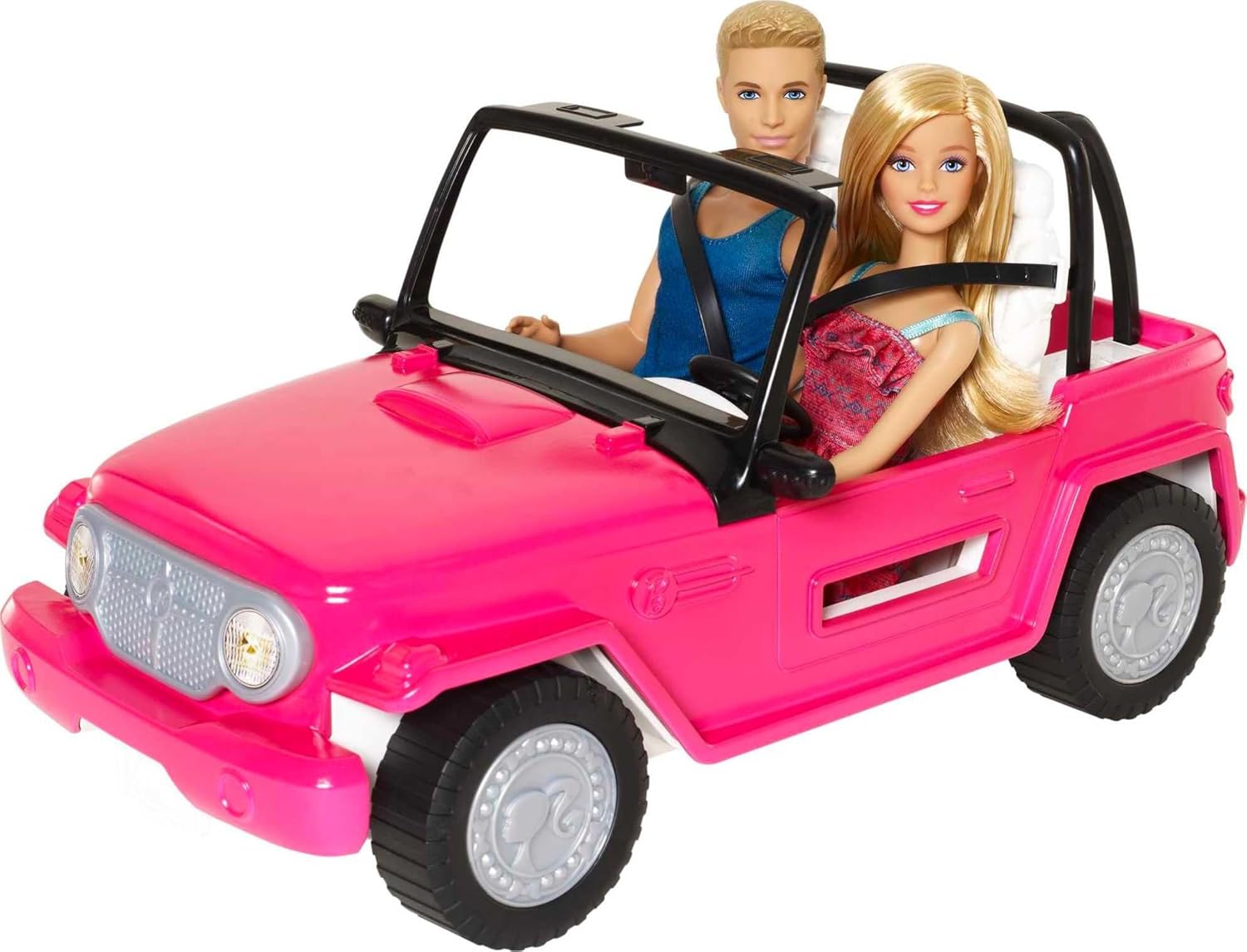 Barbie Beach Cruiser-Auto mit Barbie- und Ken-Puppen, 2-Sitzer-Cabriolet, ab 3 Jahren
