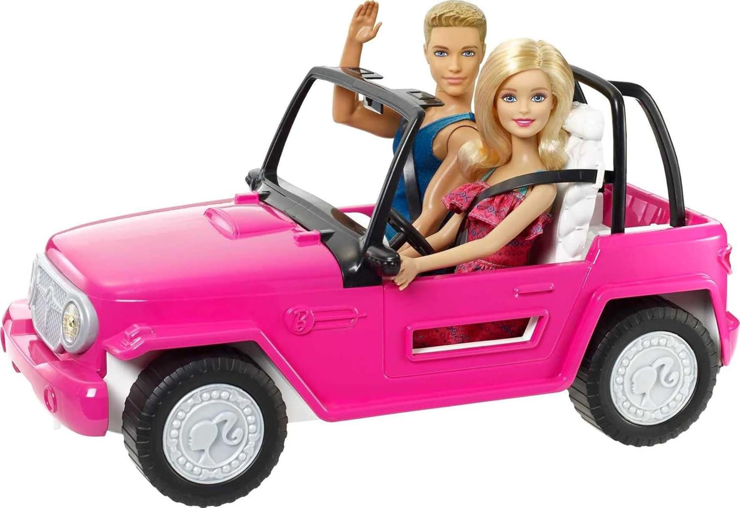 Barbie Beach Cruiser-Auto mit Barbie- und Ken-Puppen, 2-Sitzer-Cabriolet, ab 3 Jahren