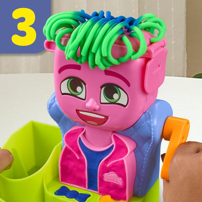 Play-Doh Hair Stylin’ Salon-Spielset. Erstellen Sie verrückte Frisuren mit 6 Play-Doh-Farben. Rollen Sie ein Salonspielzeug für Kinder ab 3 Jahren
