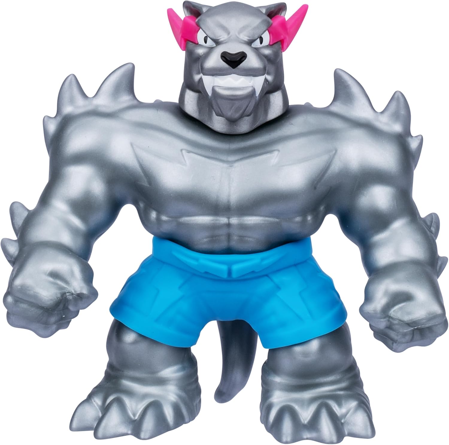 MrBeast Lab – Heroes of Goo Jit Zu Stretchy Heroes 4,5 (11 cm) Panther-Figuren, dehnbar bis zum Dreifachen ihrer Größe, Wave 2-Kollektion, ikonische, silberne und legendäre Panther