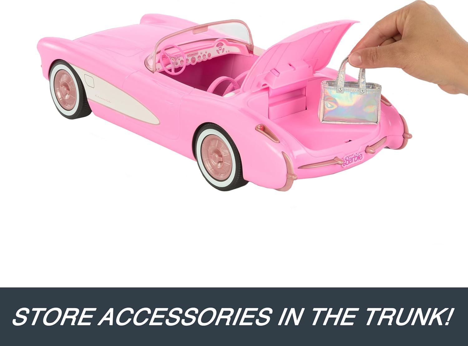 Hot Wheels Barbie RC Corvette Voiture télécommandée de Barbie Le Film à partir de 3 ans