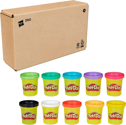 Play-Doh Modelliermasse, 10er-Packung in verschiedenen Farben, ungiftig, 57 g