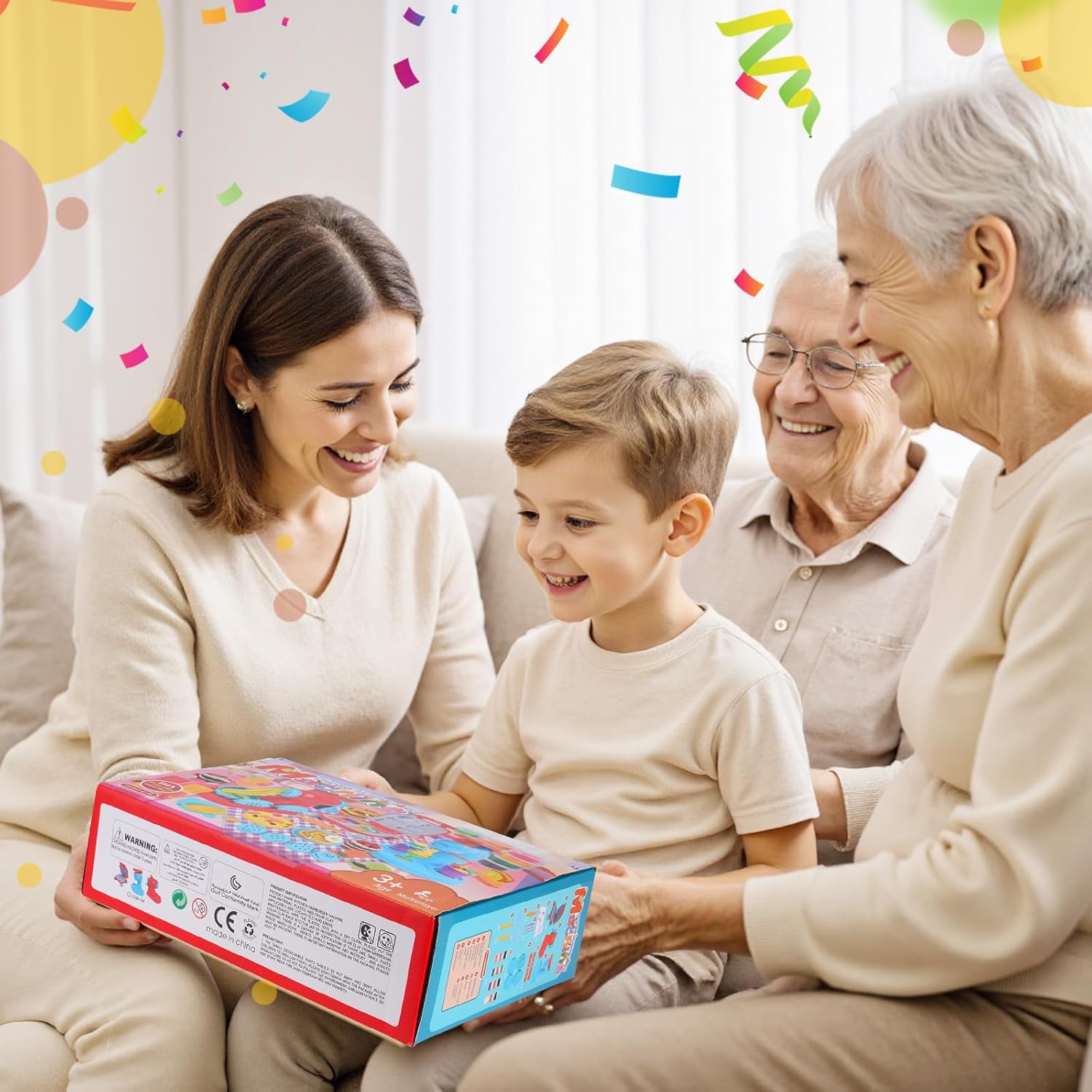 3-in-1-Farbspielknete-Set für Kinder, Eiscreme-, Hamburger- und Nudelmacher-Spielzeug, 12-Farben-Teig-Kunst- und Bastelset für Kinder im Alter von 3–12 Jahren