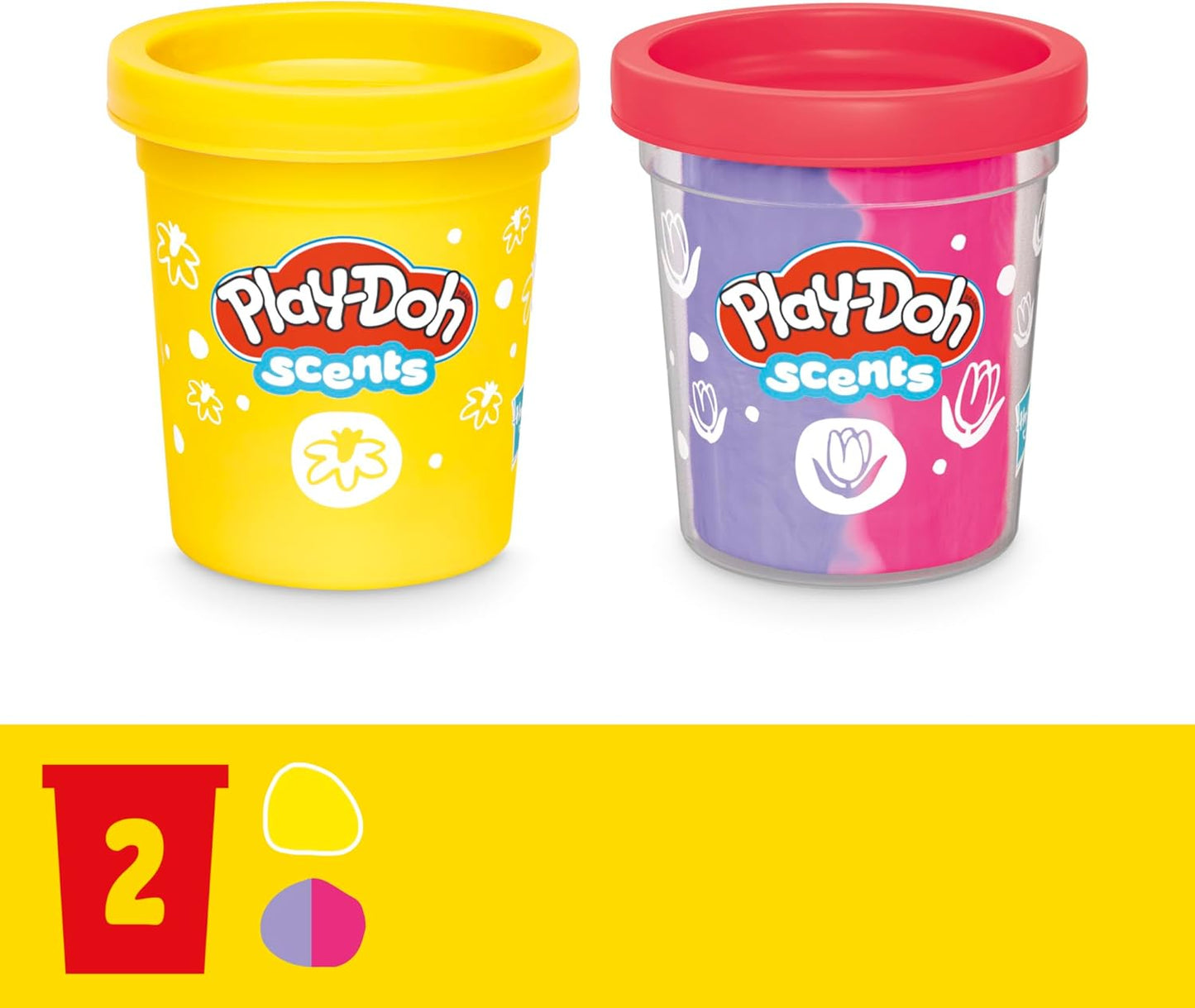 Play-Doh Blumenspielzeug „Tulpen und Narzissen“ mit Blumenduft, Modelliermasse für Kinder, Kunst- und Bastelset für Kinder ab 3 Jahren